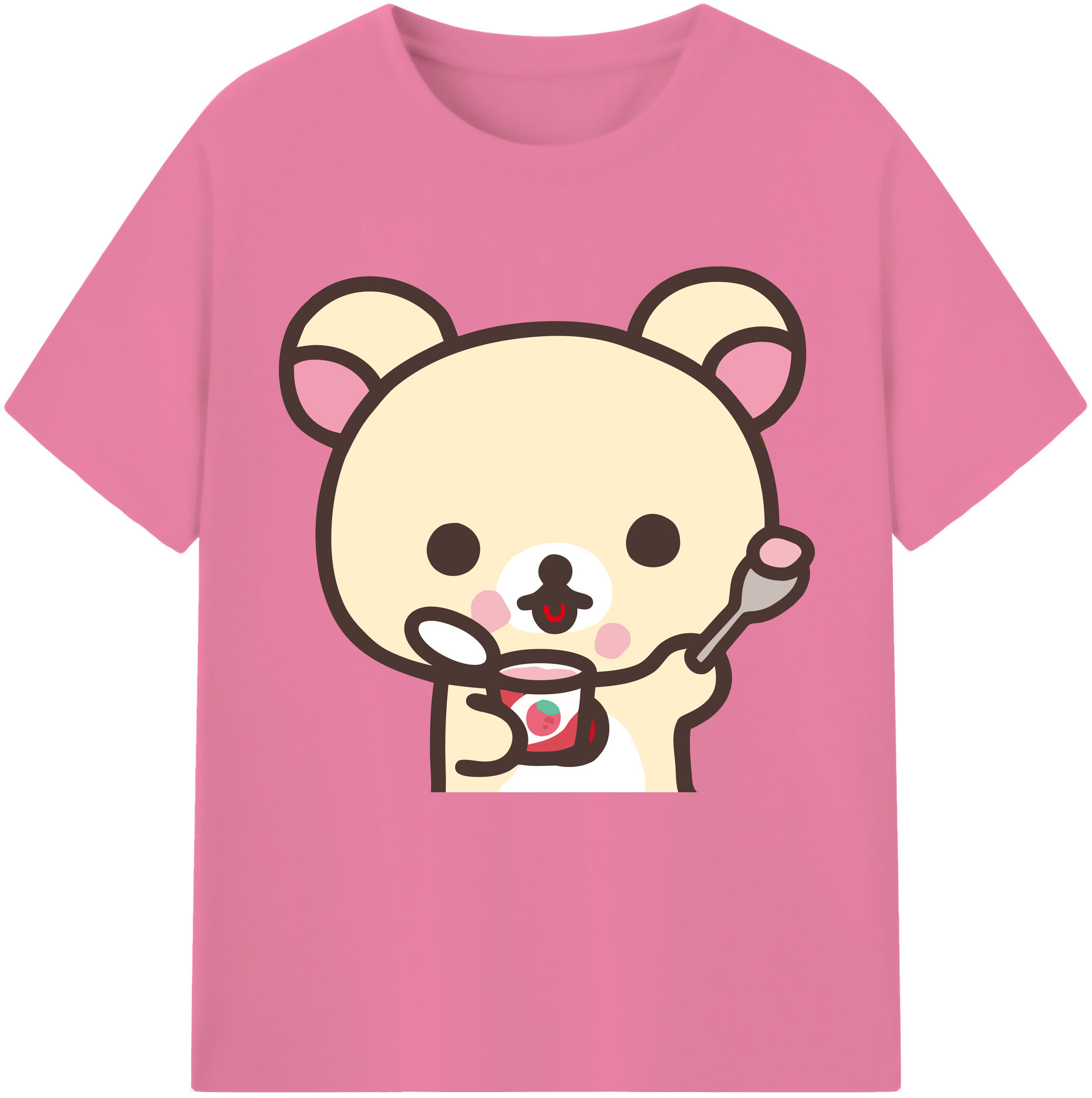 （画像用） リラックマ リラックマ キイロイトリ Rilakkuma Korilakkuma Kiiroitori 綿100％半袖Tシャツ（フロントプリント）